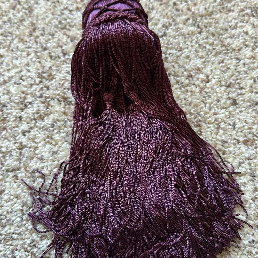 Large Burgundy Curtain Drapery Tieback Tassle